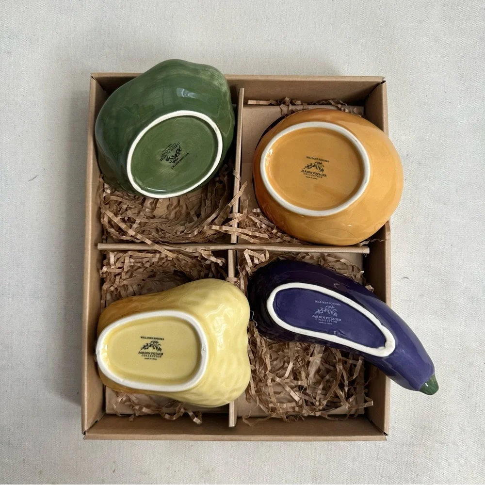 NWT Williams-Sonoma Jardin Potager Collection set of 4 ceramic bowls